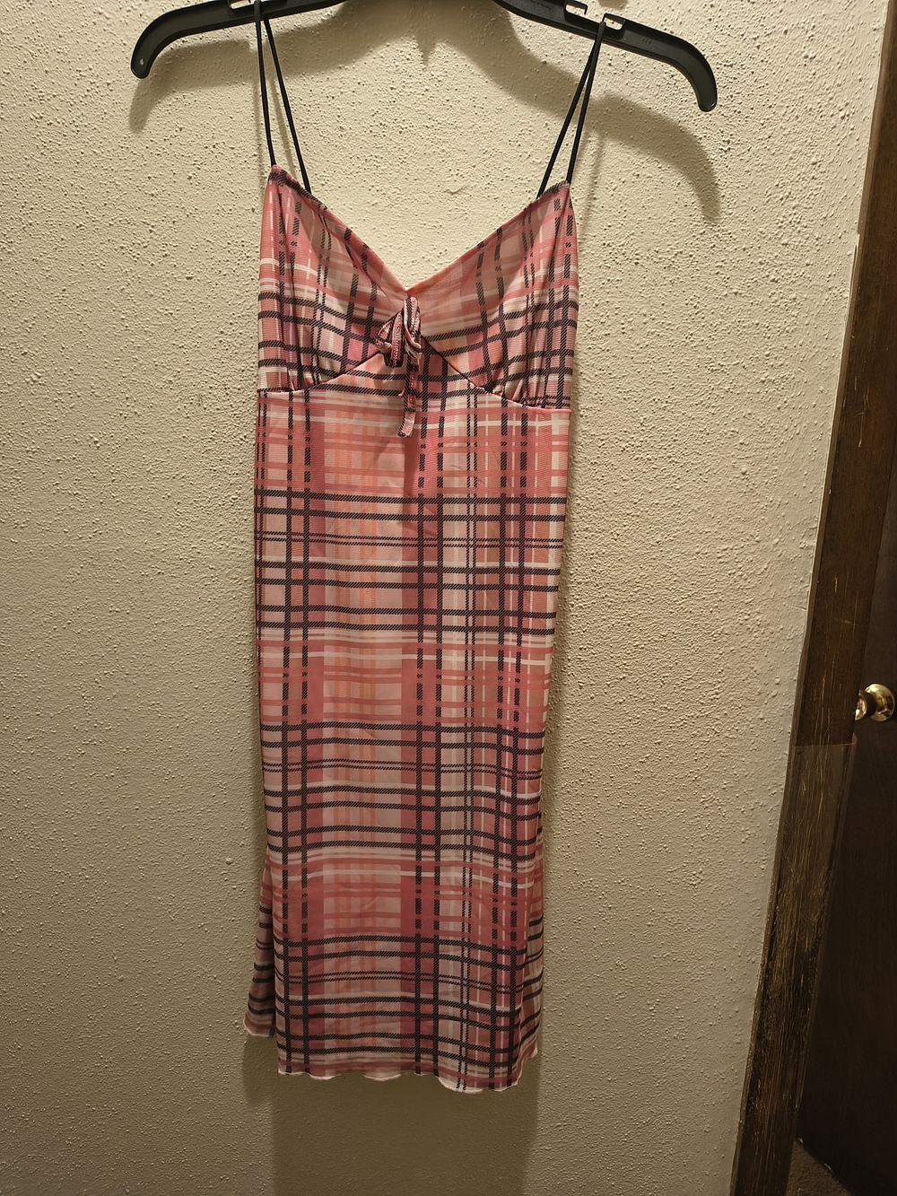 Pink Plaid Slip Dress